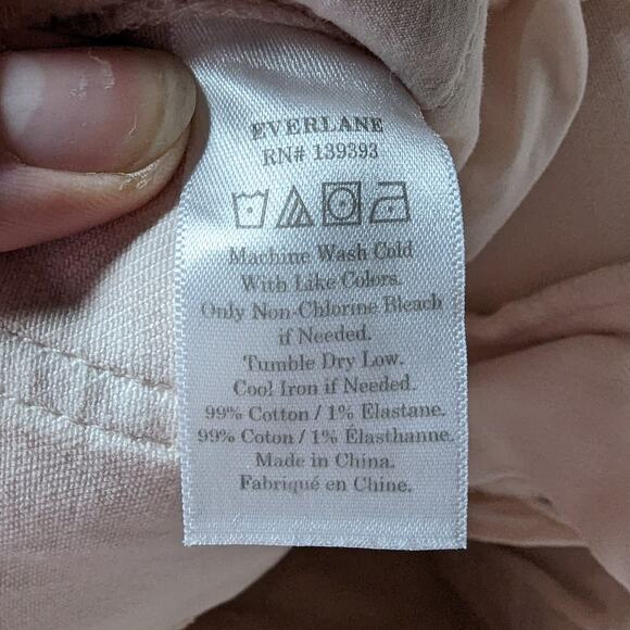 Everlane Light Blush Pink The Wide Leg Crop High Rise Stretch Cotton Jeans 0 - Picture 5 of 6